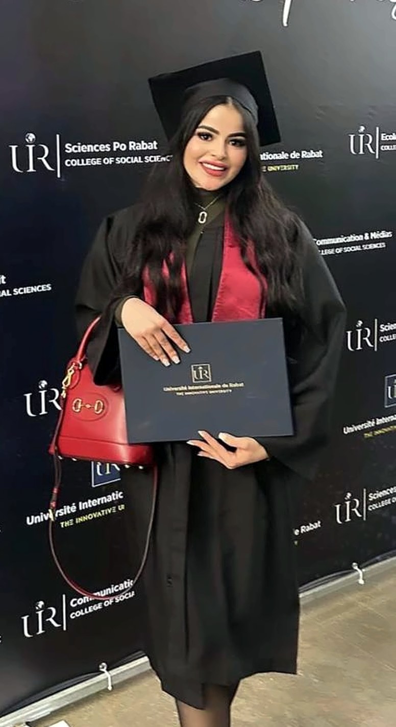 الأستاذة مروة كنون الحسني — حفل تسليم ديبلوم الماستر، الجامعة الدولية بالرباط